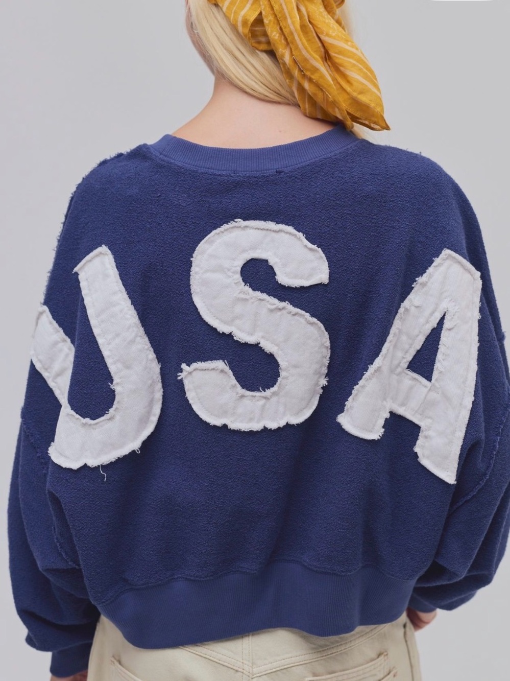 Free People Tricia Fix USA Crew Neck BNWT